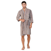 Pinstripe Men 450 GSM Cotton Bathrobe